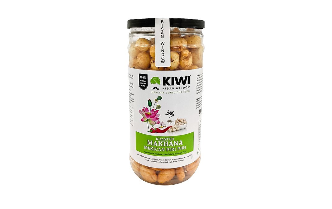 Kiwi Kisan Window Roasted Makhana Mexican Piri Piri   Pack  100 grams